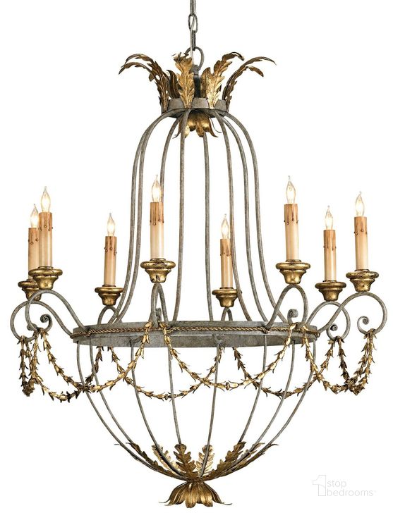The appearance of Elegance Chandelier In Gold designed by Currey & Company in the modern / contemporary interior design. This gold piece of furniture  was selected by 1StopBedrooms from  to add a touch of cosiness and style into your home. Sku: 9948. Material: Wood. Product Type: Chandelier.