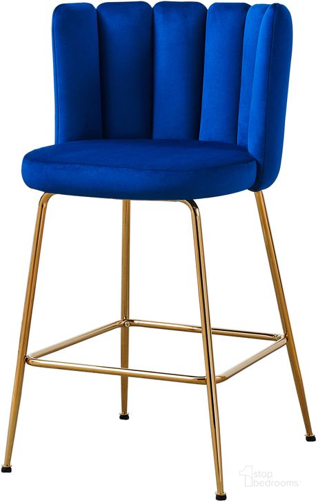 The appearance of Elegante Blue Velvet Counter Height Stools Set of 2 designed by Best Master Furniture in the modern / contemporary interior design. This blue piece of furniture  was selected by 1StopBedrooms from Elegante Collection to add a touch of cosiness and style into your home. Sku: 1937BLCH. Product Type: Counter Height Chair. Material: Velvet. Image1