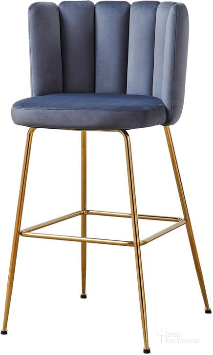 The appearance of Elegante Gray Velvet Bar Stools Set of 2 designed by Best Master Furniture in the modern / contemporary interior design. This gray piece of furniture  was selected by 1StopBedrooms from Elegante Collection to add a touch of cosiness and style into your home. Sku: 1937GBC. Product Type: Barstool. Material: Velvet. Image1