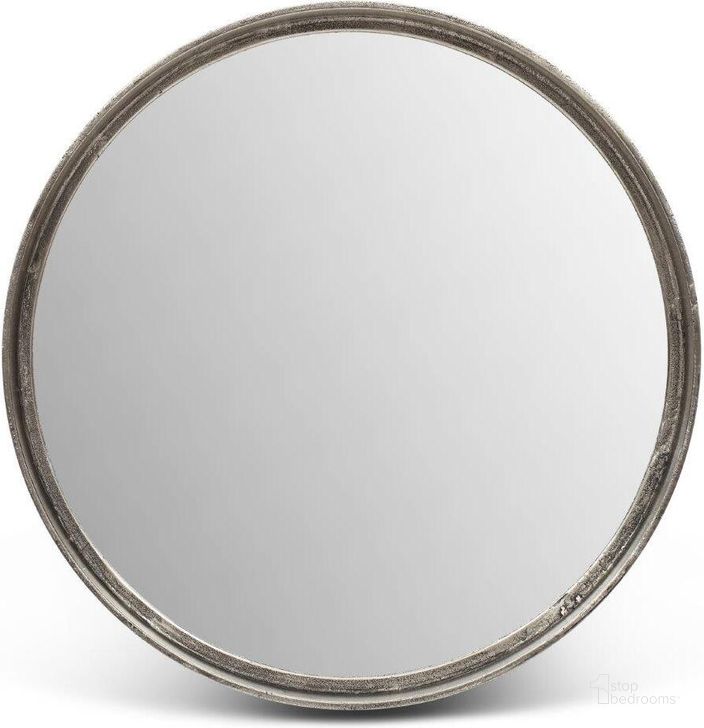 The appearance of Elements 23 Inch Samar Round Mirror In Vintage Silver designed by Urbia in the modern / contemporary interior design. This silver piece of furniture  was selected by 1StopBedrooms from Elements Collection to add a touch of cosiness and style into your home. Sku: IJ-SAMAR-23-VS. Material: Aluminum. Product Type: Mirror. Image1