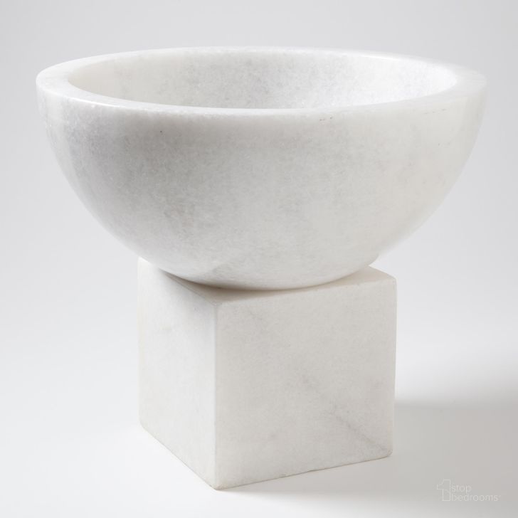The appearance of Elements Bowl On Tilt Block In White designed by Global Views in the modern / contemporary interior design. This white piece of furniture  was selected by 1StopBedrooms from Elements Collection to add a touch of cosiness and style into your home. Sku: 7.90096. Material: Marble. Product Type: Bowl. Image1