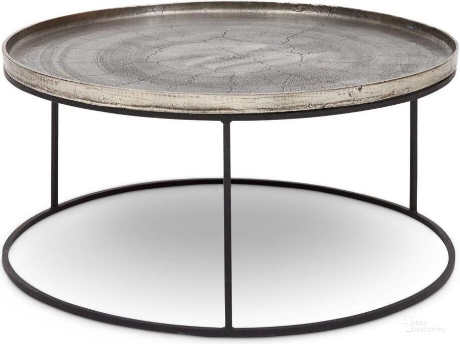 The appearance of Elements Sana Coffee Table In Vintage Silver Top And Black Frame designed by Urbia in the modern / contemporary interior design. This silver piece of furniture  was selected by 1StopBedrooms from Elements Collection to add a touch of cosiness and style into your home. Sku: IJ-SANA-CT-VS. Material: Aluminum. Product Type: Coffee Table. Image1
