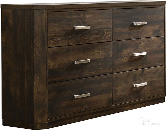 The appearance of Elettra Dresser designed by ACME in the transitional interior design. This rustic walnut piece of furniture  was selected by 1StopBedrooms from Elettra Collection to add a touch of cosiness and style into your home. Sku: 24855. Material: Wood. Product Type: Dresser. Image1