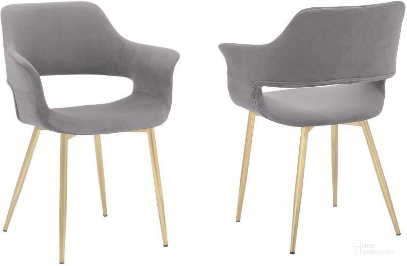 The appearance of Elginston Grey and Gold Dining Chair Set of 2 designed by Sterling Designs in the glam interior design. This grey and gold piece of furniture  was selected by 1StopBedrooms from Elginston Collection to add a touch of cosiness and style into your home. Sku: LCGICHGREY. Material: Wood. Product Type: Dining Chair. Image1