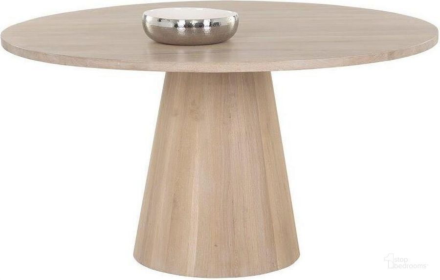 The appearance of Elina 54 Inch Round Dining Table In Light Oak designed by Sunpan in the modern / contemporary interior design. This light oak piece of furniture  was selected by 1StopBedrooms from Elina Collection to add a touch of cosiness and style into your home. Sku: 111022. Table Base Style: Pedestal. Table Top Shape: Round. Material: Wood. Product Type: Dining Table. Size: 54". Image1