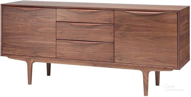 The appearance of Elisabeth Walnut Wood Media Unit Cabinet HGEM640 designed by Nuevo in the modern / contemporary interior design. This walnut piece of furniture  was selected by 1StopBedrooms from Elisabeth Collection to add a touch of cosiness and style into your home. Sku: HGEM640. Material: Wood. Product Type: Media Unit. Image1