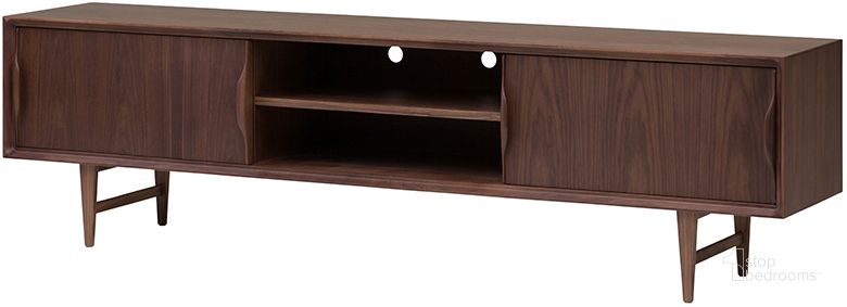 The appearance of Elisabeth Walnut Wood Media Unit Cabinet HGEM732 designed by Nuevo in the modern / contemporary interior design. This walnut piece of furniture  was selected by 1StopBedrooms from Elisabeth Collection to add a touch of cosiness and style into your home. Sku: HGEM732. Material: Wood. Product Type: Media Unit. Image1