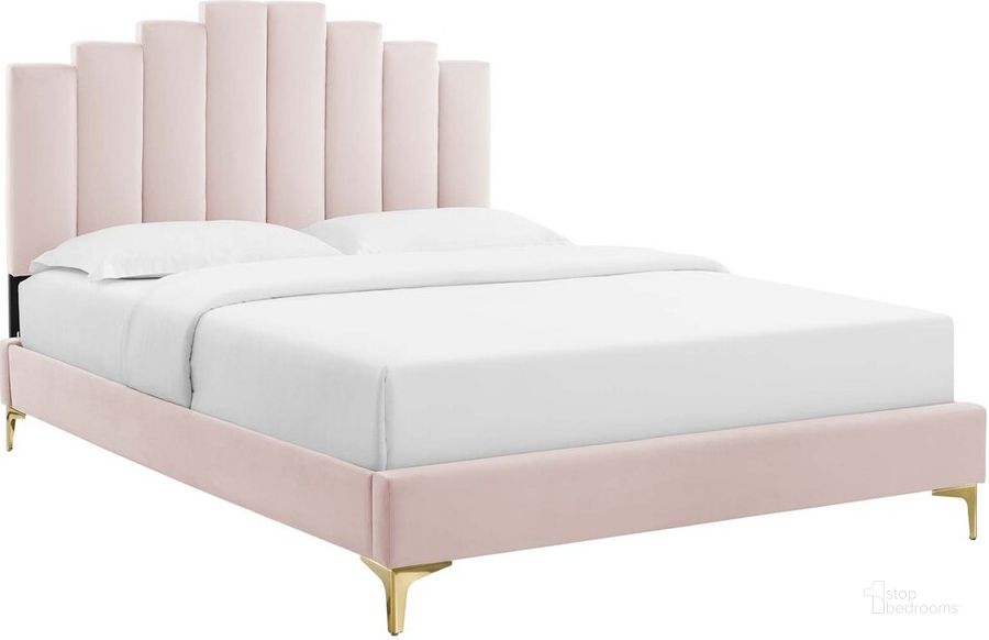 The appearance of Elise Full Performance Velvet Platform Bed In Pink designed by Modway in the modern / contemporary interior design. This pink piece of furniture  was selected by 1StopBedrooms from Elise Collection to add a touch of cosiness and style into your home. Sku: MOD-6880-PNK. Bed Type: Platform Bed. Product Type: Platform Bed. Bed Size: Full. Material: MDF. Image1