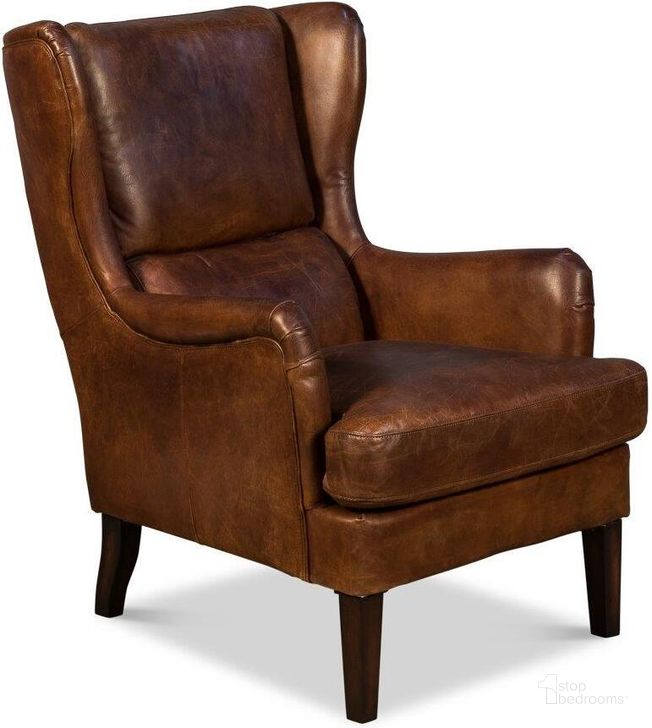 The appearance of Elite Brown Wing Leather Lounge Chair designed by Sarreid in the traditional interior design. This brown piece of furniture  was selected by 1StopBedrooms from Elite Collection to add a touch of cosiness and style into your home. Sku: 40801. Product Type: Lounge Chair. Image1
