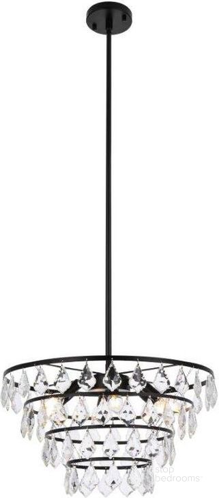 The appearance of Ella 20 Inch Pendant In Black designed by Elegant Lighting in the modern / contemporary interior design. This black piece of furniture  was selected by 1StopBedrooms from Ella Collection to add a touch of cosiness and style into your home. Sku: 1101D20BK. Product Type: Pendant Lighting. Material: Iron. Image1