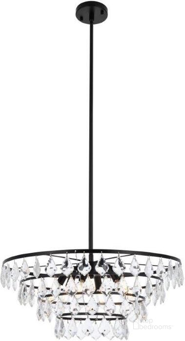 The appearance of Ella 24 Inch Pendant In Black designed by Elegant Lighting in the modern / contemporary interior design. This black piece of furniture  was selected by 1StopBedrooms from Ella Collection to add a touch of cosiness and style into your home. Sku: 1101D24BK. Product Type: Pendant Lighting. Material: Iron. Image1
