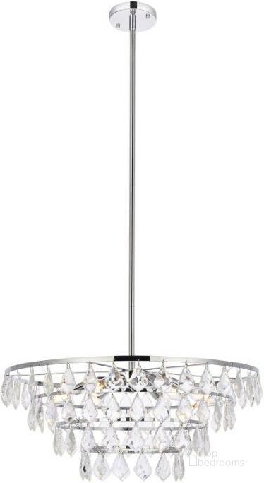 The appearance of Ella 24 Inch Pendant In Chrome designed by Elegant Lighting in the modern / contemporary interior design. This chrome piece of furniture  was selected by 1StopBedrooms from Ella Collection to add a touch of cosiness and style into your home. Sku: 1101D24C. Product Type: Pendant Lighting. Material: Iron. Image1