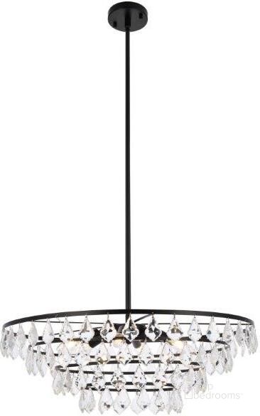 The appearance of Ella 28 Inch Pendant In Black designed by Elegant Lighting in the modern / contemporary interior design. This black piece of furniture  was selected by 1StopBedrooms from Ella Collection to add a touch of cosiness and style into your home. Sku: 1101D28BK. Product Type: Pendant Lighting. Material: Iron. Image1