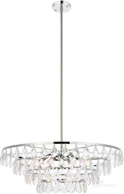 The appearance of Ella 28 Inch Pendant In Chrome designed by Elegant Lighting in the modern / contemporary interior design. This chrome piece of furniture  was selected by 1StopBedrooms from Ella Collection to add a touch of cosiness and style into your home. Sku: 1101D28C. Product Type: Pendant Lighting. Material: Iron. Image1