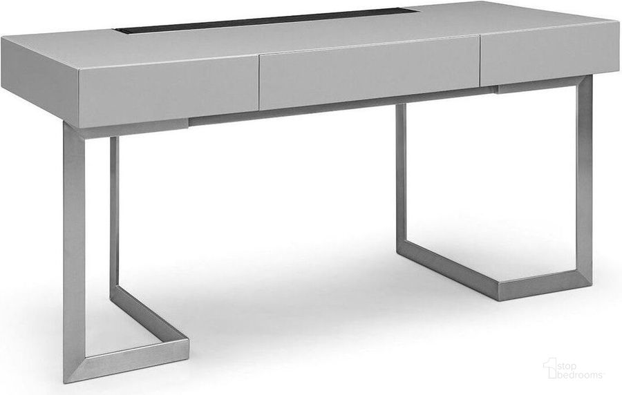 The appearance of Ellen Grey Desk designed by Bellini Modern Living in the modern / contemporary interior design. This gray piece of furniture  was selected by 1StopBedrooms from Ellen Collection to add a touch of cosiness and style into your home. Sku: Ellen Desk GRY. Product Type: Desk. Image1