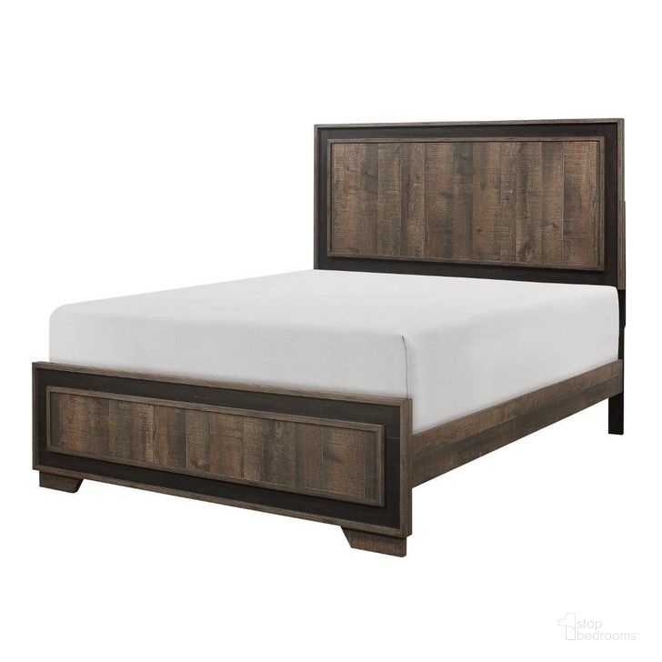 The appearance of Ellendale Rustic Mahogany And Dark Ebony Queen Panel Bed designed by Homelegance in the transitional interior design. This black and brown piece of furniture  was selected by 1StopBedrooms from Ellendale Collection to add a touch of cosiness and style into your home. Sku: 1695-1;1695-3. Bed Type: Panel Bed. Material: Wood. Product Type: Panel Bed. Bed Size: Queen. Image1