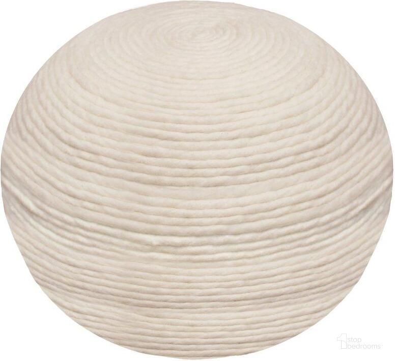 The appearance of Ellis Wool Pouf with Polyester Fill In Ivory designed by Moti in the modern / contemporary interior design. This ivory piece of furniture  was selected by 1StopBedrooms from Ellis Collection to add a touch of cosiness and style into your home. Sku: 54011027. Material: Polyester. Product Type: Ottoman. Image1