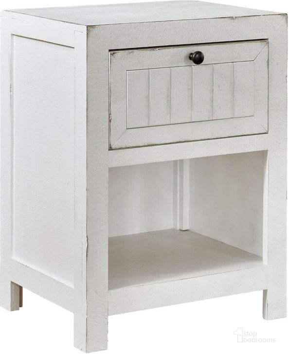 The appearance of Elmhurst Cotton Nightstand designed by Progressive Furniture in the traditional interior design. This white piece of furniture  was selected by 1StopBedrooms from Elmhurst Collection to add a touch of cosiness and style into your home. Sku: B617-43. Product Type: Nightstand. Image1