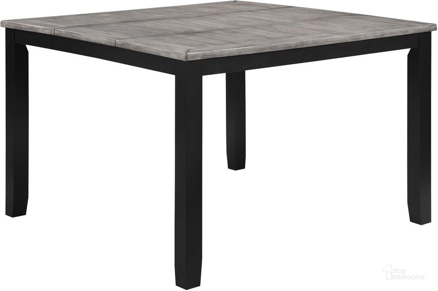 The appearance of Elodie Counter Height Dining Table with Extension Leaf In Grey and Black designed by Coaster in the rustic / southwestern interior design. This gray and black piece of furniture  was selected by 1StopBedrooms from Elodie Collection to add a touch of cosiness and style into your home. Sku: 121228. Material: Wood. Product Type: Counter Height Table. Image1