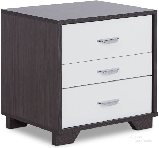 The appearance of Eloy White and Black Nightstand designed by ACME in the modern / contemporary interior design. This white piece of furniture  was selected by 1StopBedrooms from Eloy Collection to add a touch of cosiness and style into your home. Sku: 97342. Material: Wood. Product Type: Nightstand. Image1