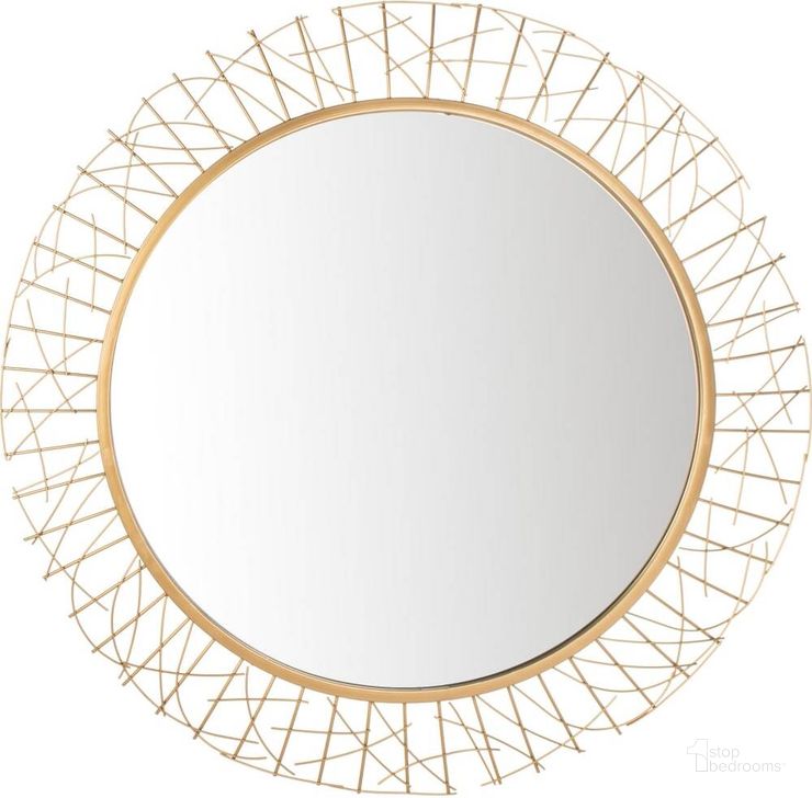 The appearance of Elsie Gold Mirror designed by Safavieh in the modern / contemporary interior design. This gold piece of furniture  was selected by 1StopBedrooms from Safavieh MRR Collection to add a touch of cosiness and style into your home. Sku: MRR1033A. Product Type: Mirror. Material: Iron. Image1