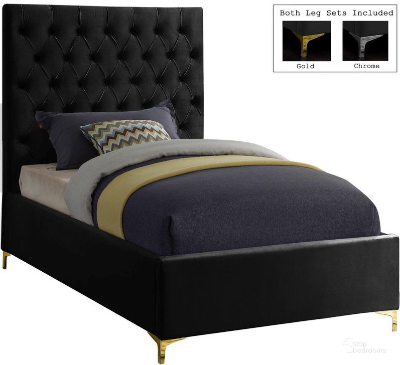 The appearance of Elzéar Black Velvet Twin Bed designed by Furnique in the modern / contemporary interior design. This black velvet piece of furniture  was selected by 1StopBedrooms from Elzéar Collection to add a touch of cosiness and style into your home. Sku: CruzBlack-T-1;CruzBlack-T-2. Bed Type: Platform Bed. Product Type: Platform Bed. Bed Size: Twin. Material: Velvet. Image1