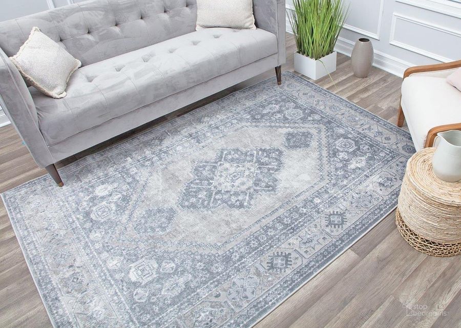 The appearance of Emali EA10A Greywash Vintage Farmhouse Gray 8' x 10' Area Rug designed by Rugs America in the country / farmhouse interior design. This gray piece of furniture  was selected by 1StopBedrooms from Emali Collection to add a touch of cosiness and style into your home. Sku: RA29053. Material: Polypropylene. Product Type: Area Rugs. Image1