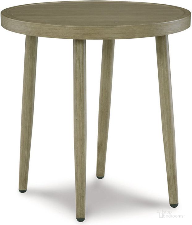 The appearance of Emerettson Beige Outdoor Table 0qd24489245 designed by Off 5th Home in the transitional interior design. This beige piece of furniture  was selected by 1StopBedrooms from Emerettson Collection to add a touch of cosiness and style into your home. Sku: P390-706. Material: Metal. Product Type: Outdoor Table. Image1