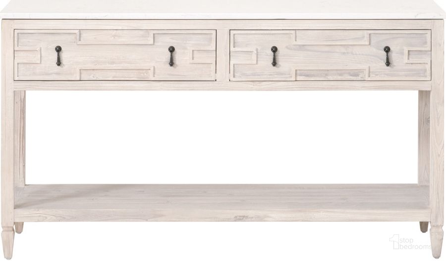 The appearance of Emerie 2 Drawer Entry Console designed by Essentials For Living in the transitional interior design. This white piece of furniture  was selected by 1StopBedrooms from Emerie Collection to add a touch of cosiness and style into your home. Sku: 8016.WW-PNE/WHTQ. Material: Wood. Product Type: Console Table. Image1