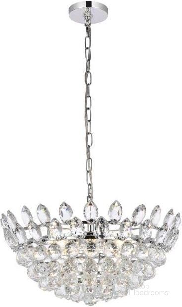 The appearance of Emilia 20 Inch Pendant In Chrome designed by Elegant Lighting in the modern / contemporary interior design. This chrome piece of furniture  was selected by 1StopBedrooms from Emilia Collection to add a touch of cosiness and style into your home. Sku: 1104D20C. Product Type: Pendant Lighting. Material: Iron. Image1