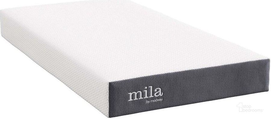 The appearance of Mila 8 Inch Twin Mattress In White designed by Modway in the modern / contemporary interior design. This white piece of furniture  was selected by 1StopBedrooms from Mila Collection to add a touch of cosiness and style into your home. Sku: MOD-6256-WHI. Material: Fabric. Product Type: Mattress. Size: Twin. Comfort Level: Firm. Mattress Top: Memory Foam Top. Mattress Type: Memory Foam. Comfort Level: Firm. Mattress Thickness: 8". Image1