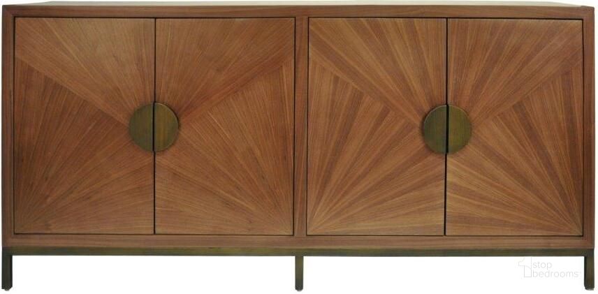 The appearance of Emory Walnut And Painted Bronze Legs Radial Cabinet designed by Worlds Away in the transitional interior design. This brown piece of furniture  was selected by 1StopBedrooms from Emory Collection to add a touch of cosiness and style into your home. Sku: EMORY. Material: Metal. Product Type: Cabinet. Image1