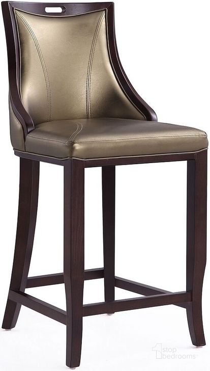 The appearance of Emperor Bar Stool in Bronze and Walnut designed by Manhattan Comfort in the traditional interior design. This bronze piece of furniture  was selected by 1StopBedrooms from Emperor Collection to add a touch of cosiness and style into your home. Sku: BS008-BZ. Material: Wood. Product Type: Barstool. Image1