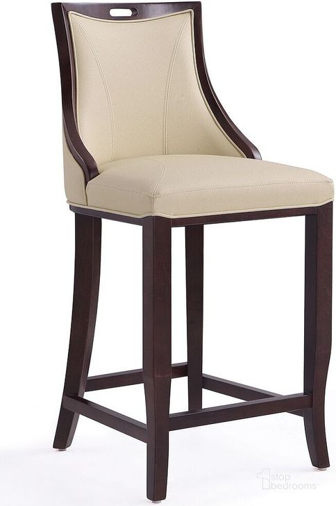 The appearance of Emperor Bar Stool in Cream and Walnut designed by Manhattan Comfort in the traditional interior design. This cream piece of furniture  was selected by 1StopBedrooms from Emperor Collection to add a touch of cosiness and style into your home. Sku: BS008-CR. Material: Wood. Product Type: Barstool. Image1