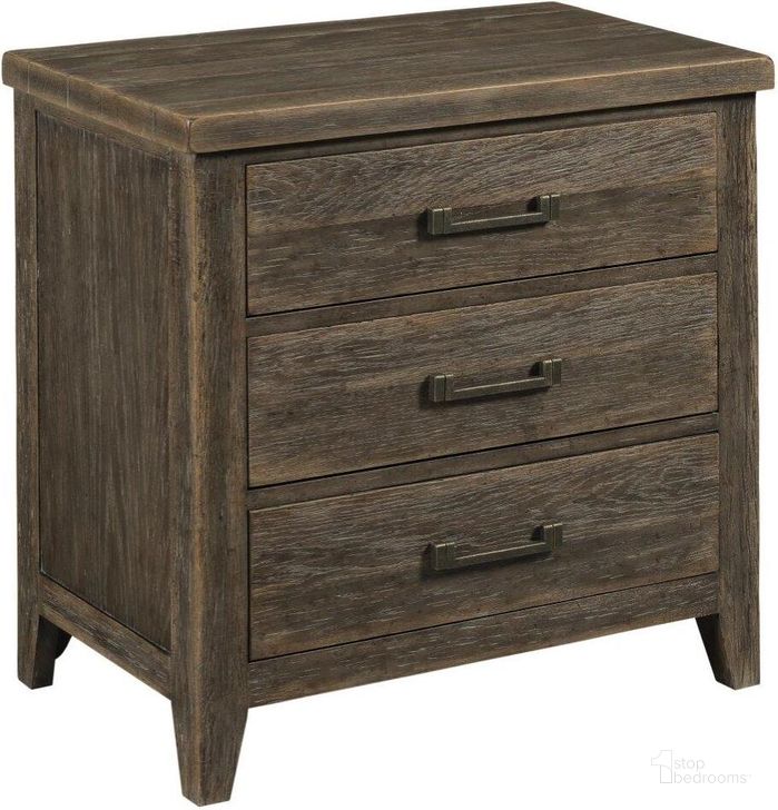 The appearance of Emporium Parker Nightstand designed by American Drew in the transitional interior design. This dark stain piece of furniture  was selected by 1StopBedrooms from Emporium Collection to add a touch of cosiness and style into your home. Sku: 012-420. Material: Wood. Product Type: Nightstand. Image1