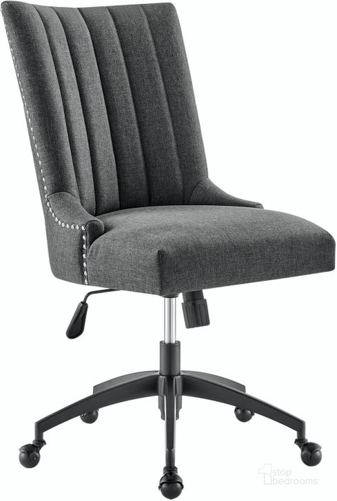 The appearance of Empower Channel Tufted Fabric Office Chair EEI-4576-BLK-GRY designed by Modway in the modern / contemporary interior design. This black gray piece of furniture  was selected by 1StopBedrooms from Empower Collection to add a touch of cosiness and style into your home. Sku: EEI-4576-BLK-GRY. Material: Wood. Product Type: Office Chair. Image1