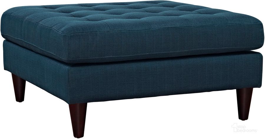 The appearance of Empress Azure Upholstered Fabric Large Ottoman designed by Modway in the modern / contemporary interior design. This azure piece of furniture  was selected by 1StopBedrooms from Empress Collection to add a touch of cosiness and style into your home. Sku: EEI-2139-AZU. Product Type: Ottoman. Material: Rubberwood. Image1