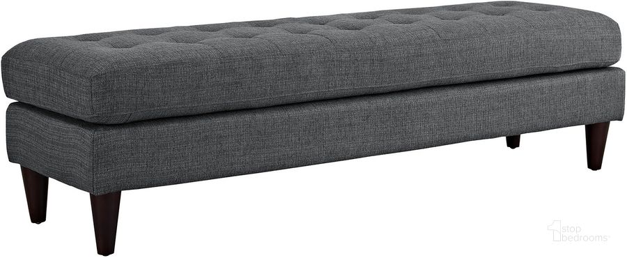 The appearance of Empress Gray Large Bench designed by Modway in the modern / contemporary interior design. This gray piece of furniture  was selected by 1StopBedrooms from Empress Collection to add a touch of cosiness and style into your home. Sku: EEI-2137-DOR. Material: Wood. Product Type: Bench. Image1