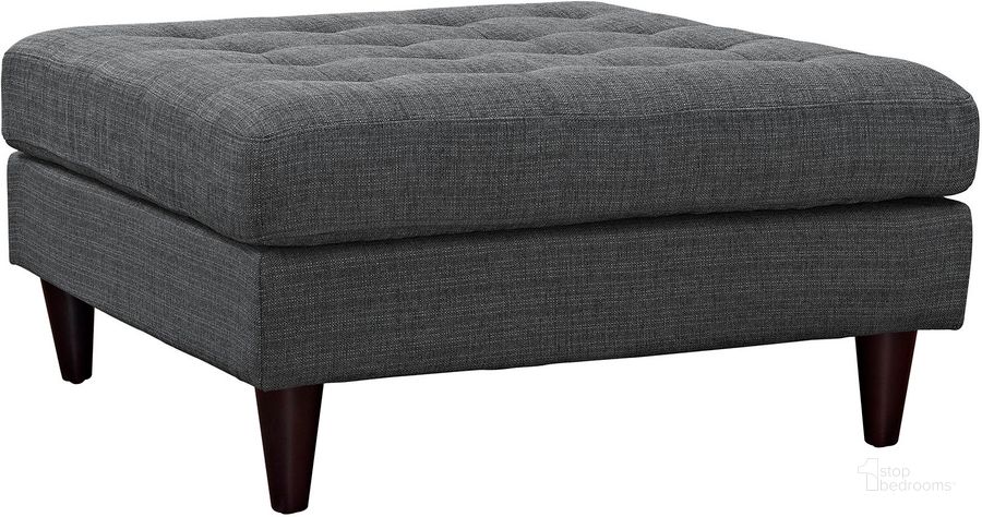 The appearance of Empress Gray Upholstered Fabric Large Ottoman designed by Modway in the modern / contemporary interior design. This gray piece of furniture  was selected by 1StopBedrooms from Empress Collection to add a touch of cosiness and style into your home. Sku: EEI-2139-DOR. Product Type: Ottoman. Material: Rubberwood. Image1