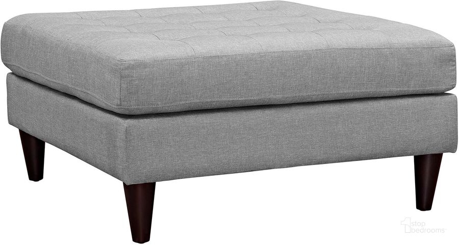 The appearance of Empress Light Gray Upholstered Fabric Large Ottoman designed by Modway in the modern / contemporary interior design. This light gray piece of furniture  was selected by 1StopBedrooms from Empress Collection to add a touch of cosiness and style into your home. Sku: EEI-2139-LGR. Product Type: Ottoman. Material: Rubberwood. Image1