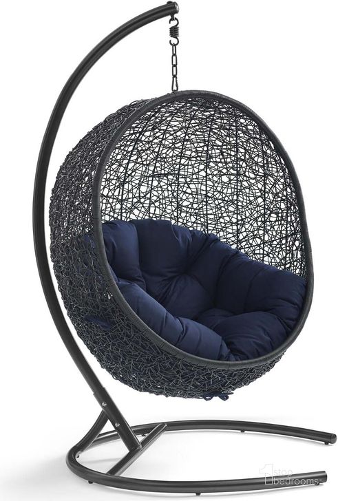 The appearance of Encase Navy Swing Outdoor Patio Lounge Chair designed by Modway in the modern / contemporary interior design. This navy piece of furniture  was selected by 1StopBedrooms from Encase Collection to add a touch of cosiness and style into your home. Sku: EEI-739-NAV-SET. Material: Aluminum. Product Type: Outdoor Chair. Image1