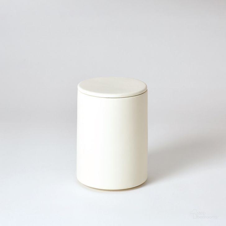 The appearance of Encircle Medium Canister With Cork Lid In Chalk designed by Global Views in the modern / contemporary interior design. This white piece of furniture  was selected by 1StopBedrooms from Encircle Collection to add a touch of cosiness and style into your home. Sku: BB-1.10060. Material: Ceramic. Product Type: Decorative Accessory. Image1
