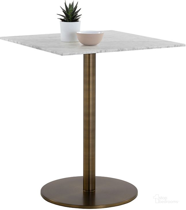 The appearance of Enco Square Counter Table designed by Sunpan in the modern / contemporary interior design. This bronze piece of furniture  was selected by 1StopBedrooms from Enco Collection to add a touch of cosiness and style into your home. Sku: 109181. Table Top Shape: Square. Material: Marble. Product Type: Counter Height Table. Size: 32". Image1