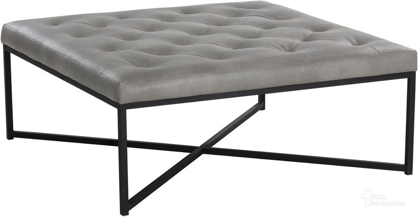 The appearance of Endall Ottoman In Black And Bravo Metal designed by Sunpan in the transitional interior design. This black piece of furniture  was selected by 1StopBedrooms from Endall Collection to add a touch of cosiness and style into your home. Sku: 107720. Material: Faux Leather. Product Type: Ottoman. Image1