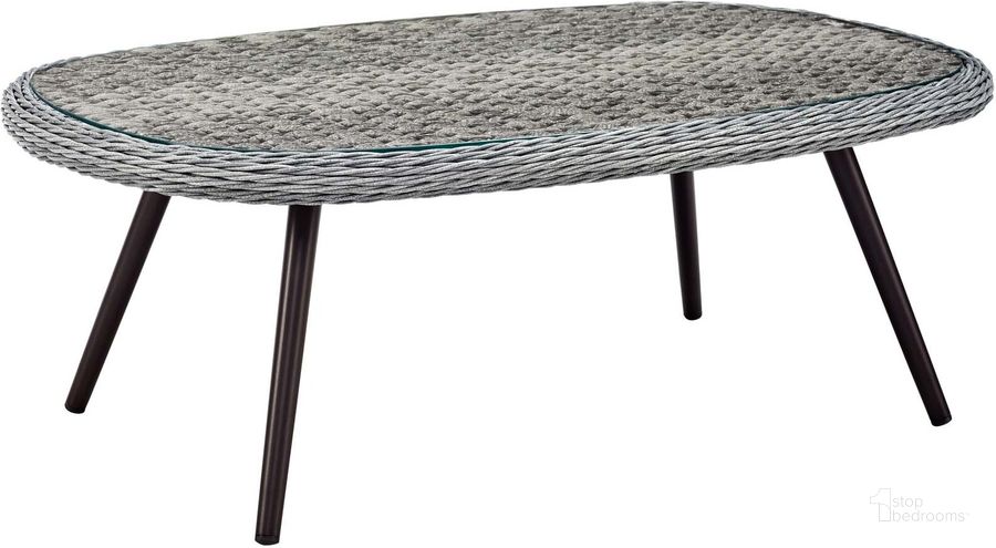 The appearance of Endeavor Gray Outdoor Patio Wicker Rattan Coffee Table designed by Modway in the modern / contemporary interior design. This gray piece of furniture  was selected by 1StopBedrooms from Endeavor Collection to add a touch of cosiness and style into your home. Sku: EEI-3026-GRY. Material: Aluminum. Product Type: Outdoor Table. Image1