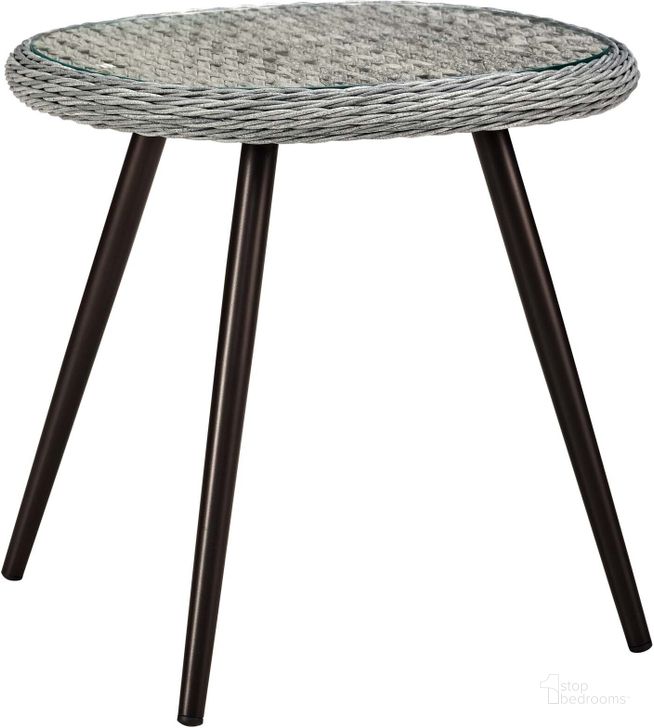 The appearance of Endeavor Gray Outdoor Patio Wicker Rattan Side Table designed by Modway in the modern / contemporary interior design. This gray piece of furniture  was selected by 1StopBedrooms from Endeavor Collection to add a touch of cosiness and style into your home. Sku: EEI-3025-GRY. Material: Aluminum. Product Type: Outdoor Table. Image1