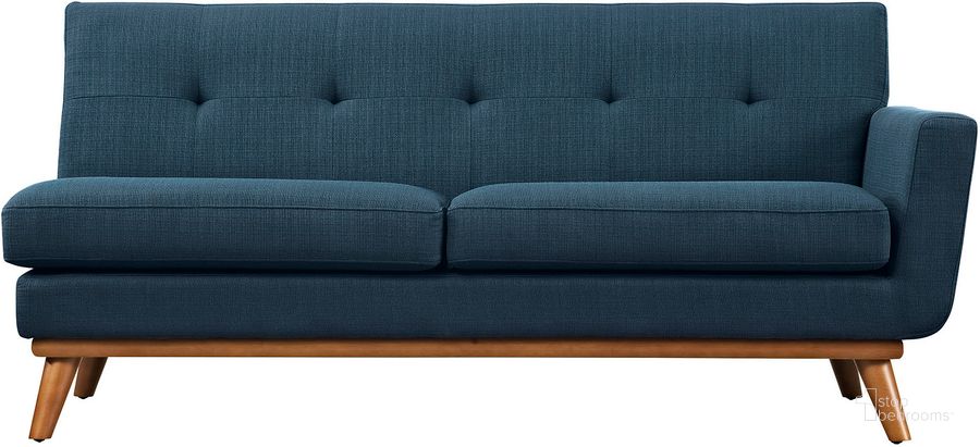 The appearance of Engage Azure Right-Arm Upholstered Fabric Loveseat designed by Modway in the modern / contemporary interior design. This azure piece of furniture  was selected by 1StopBedrooms from Engage Collection to add a touch of cosiness and style into your home. Sku: EEI-1792-AZU. Material: Wood. Product Type: Loveseat. Image1