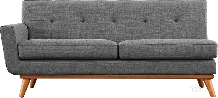 The appearance of Engage Gray Left-Arm Loveseat EEI-1795-DOR designed by Modway in the modern / contemporary interior design. This gray piece of furniture  was selected by 1StopBedrooms from Engage Collection to add a touch of cosiness and style into your home. Sku: EEI-1795-DOR. Product Type: Loveseat. Material: Rubberwood. Image1