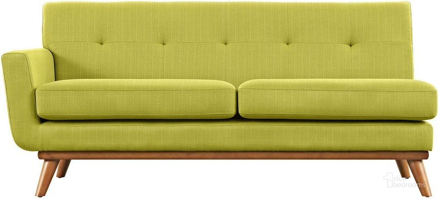 The appearance of Engage Left-Arm Upholstered Fabric Loveseat In Wheat Grass designed by Modway in the transitional interior design. This wheat grass piece of furniture  was selected by 1StopBedrooms from Engage Collection to add a touch of cosiness and style into your home. Sku: EEI-1795-WHE. Product Type: Loveseat. Material: Rubberwood. Image1