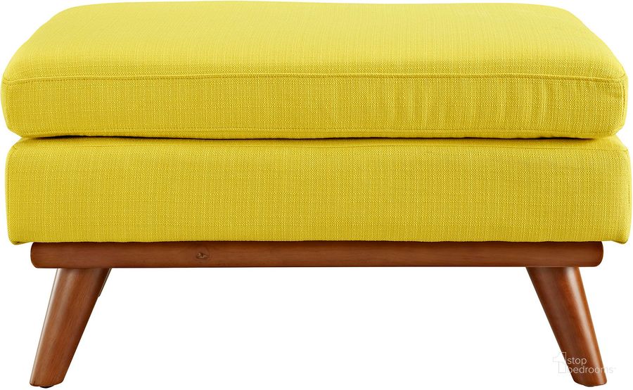 The appearance of Engage Sunny Upholstered Fabric Ottoman designed by Modway in the modern / contemporary interior design. This sunny piece of furniture  was selected by 1StopBedrooms from Engage Collection to add a touch of cosiness and style into your home. Sku: EEI-1797-SUN. Material: Wood. Product Type: Ottoman. Image1